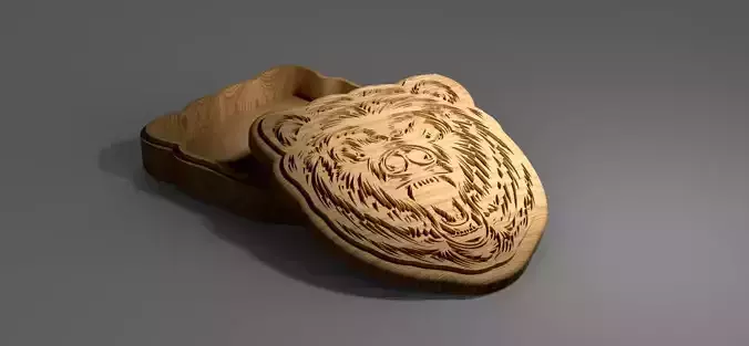 V-carved bear box eps svg CNC router and