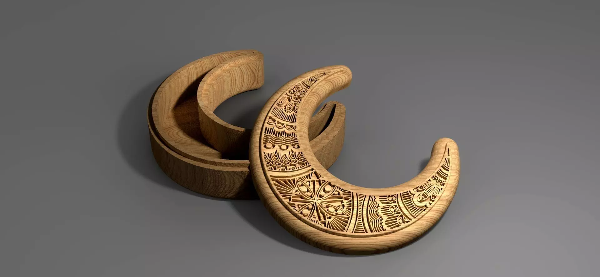 Moon box eps svg CNC router and 3D print model_0