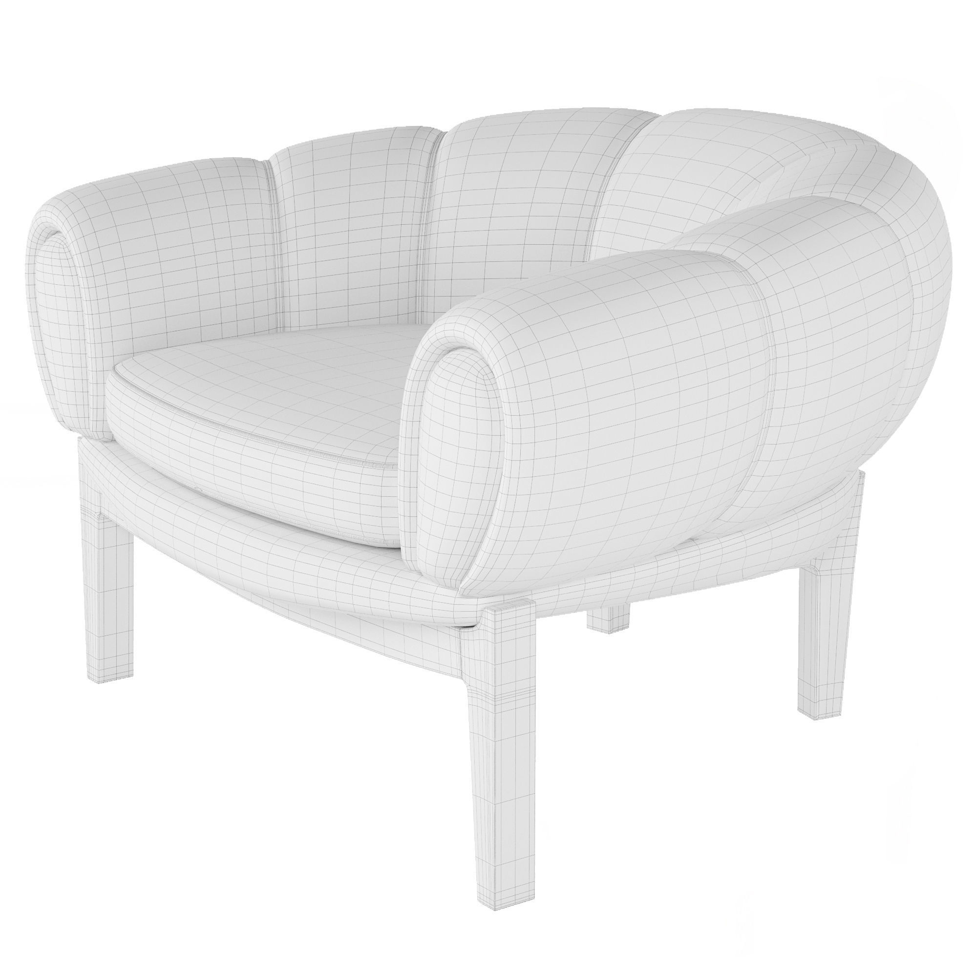 Croissant Lounge Chair 3D model_13