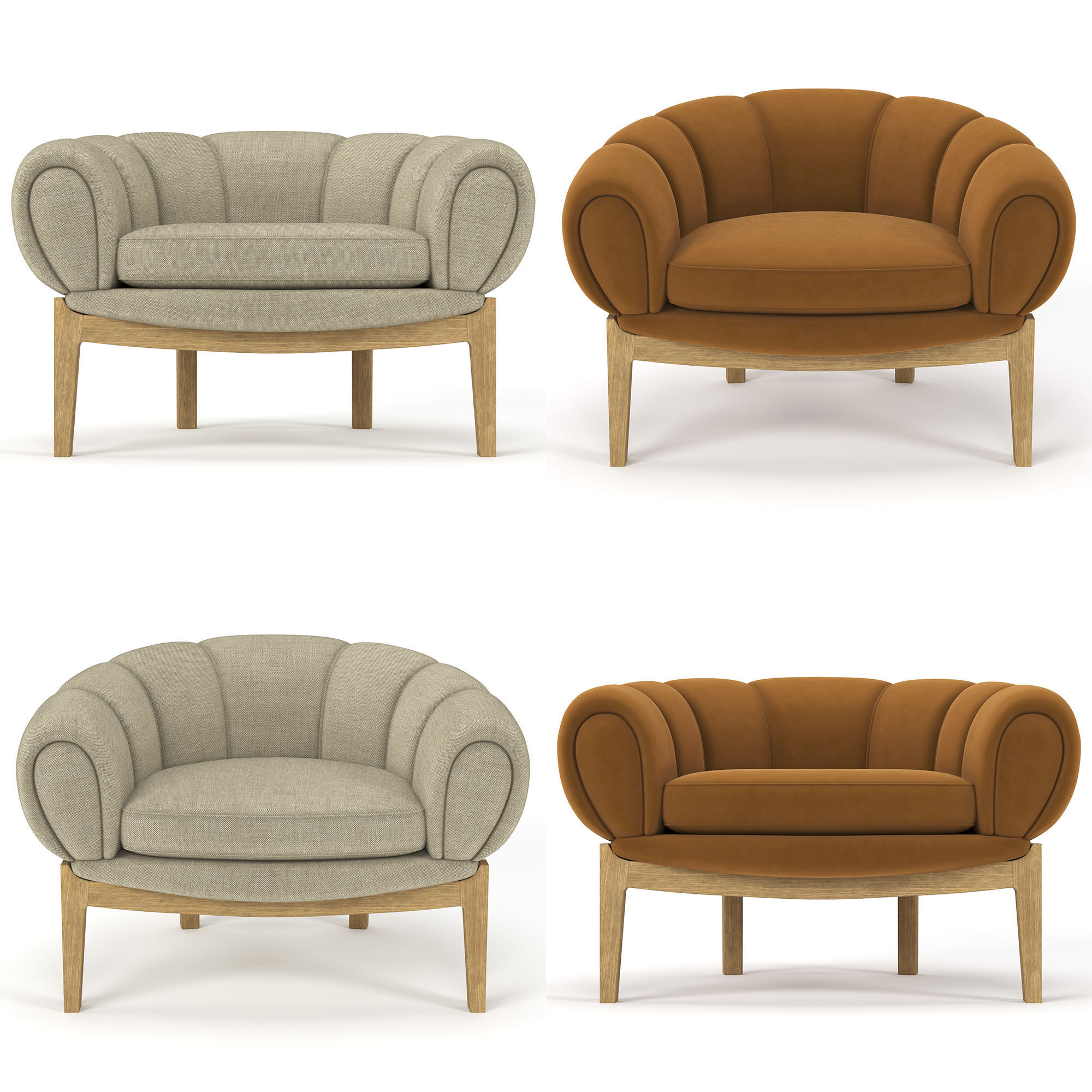 Croissant Lounge Chair 3D model_9