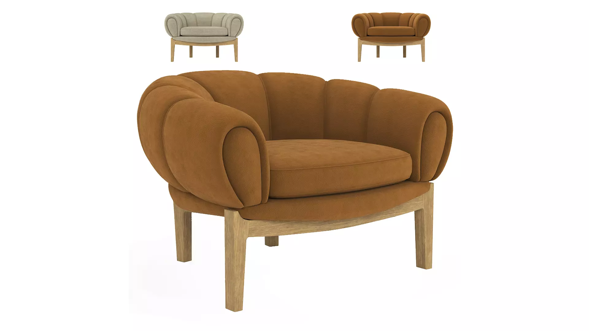 Croissant Lounge Chair 3D model_0