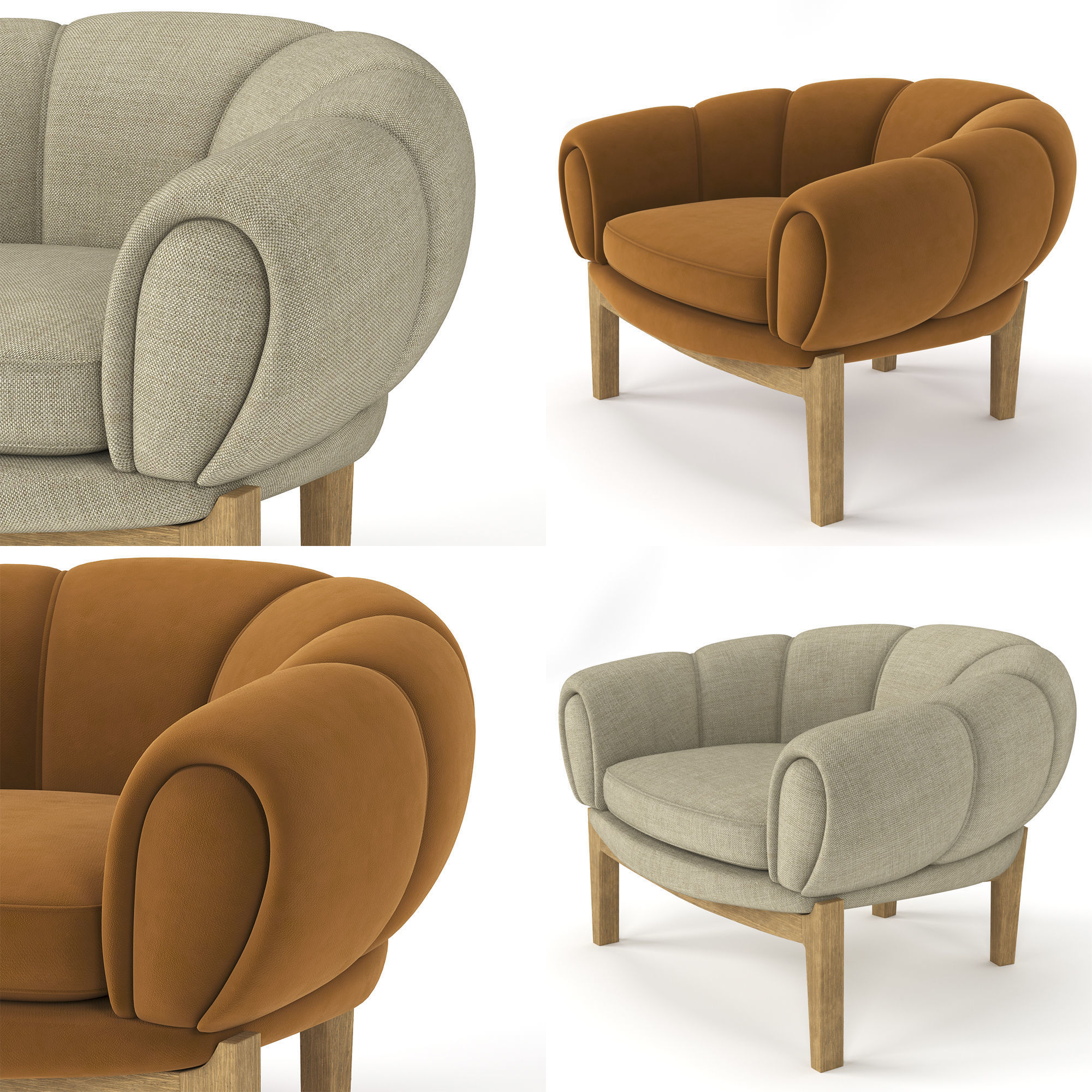 Croissant Lounge Chair 3D model_10