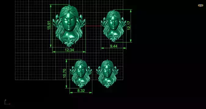 Angel Jewelry 3D Model  3 Size