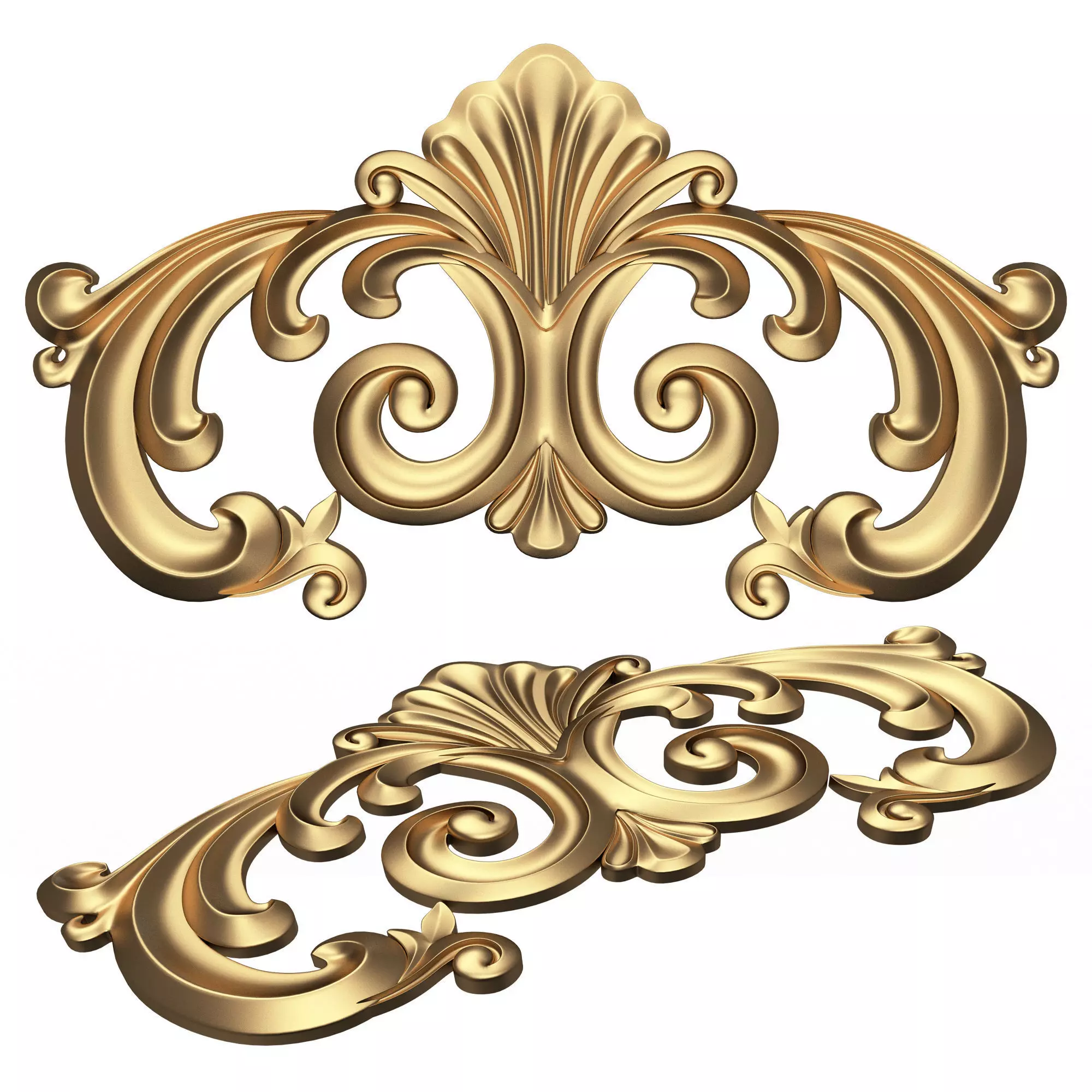Carved Plaster Molding Decoration 021 Low-poly 3D model