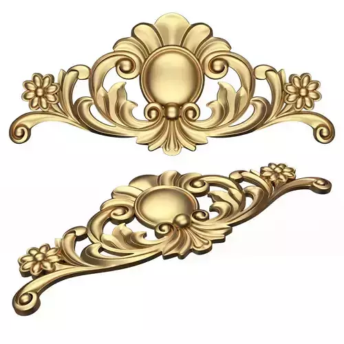 Carved Plaster Molding Decoration 022 Low-poly 3D model