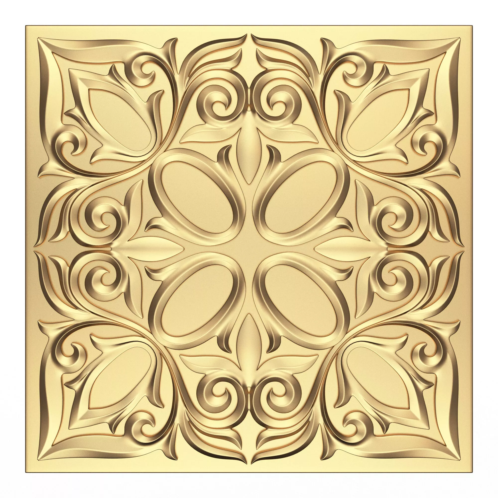 Carved Tile 01 Low-poly 3D model