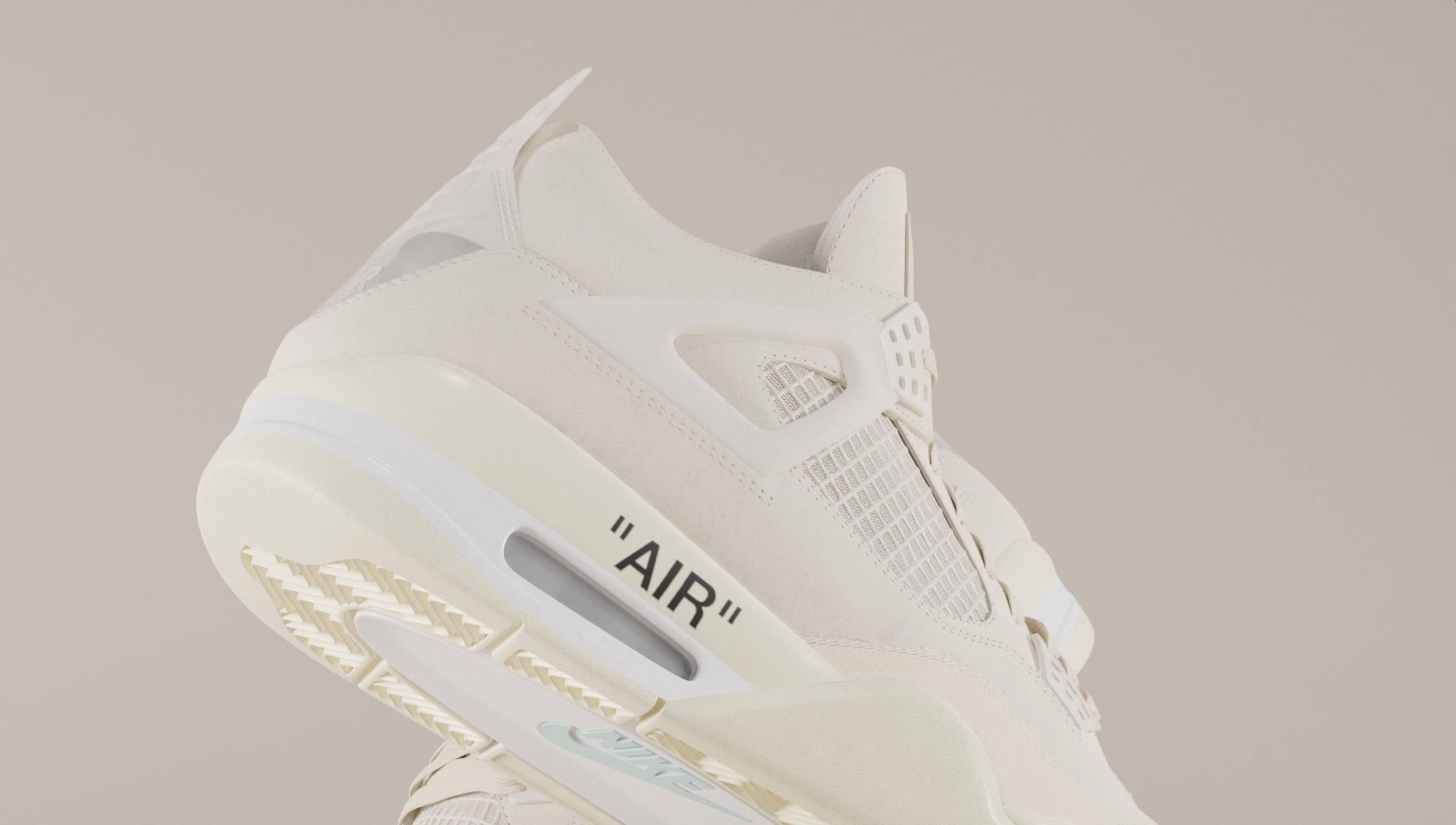 Jordan 4 Off White Sail Low-poly 3D model_7