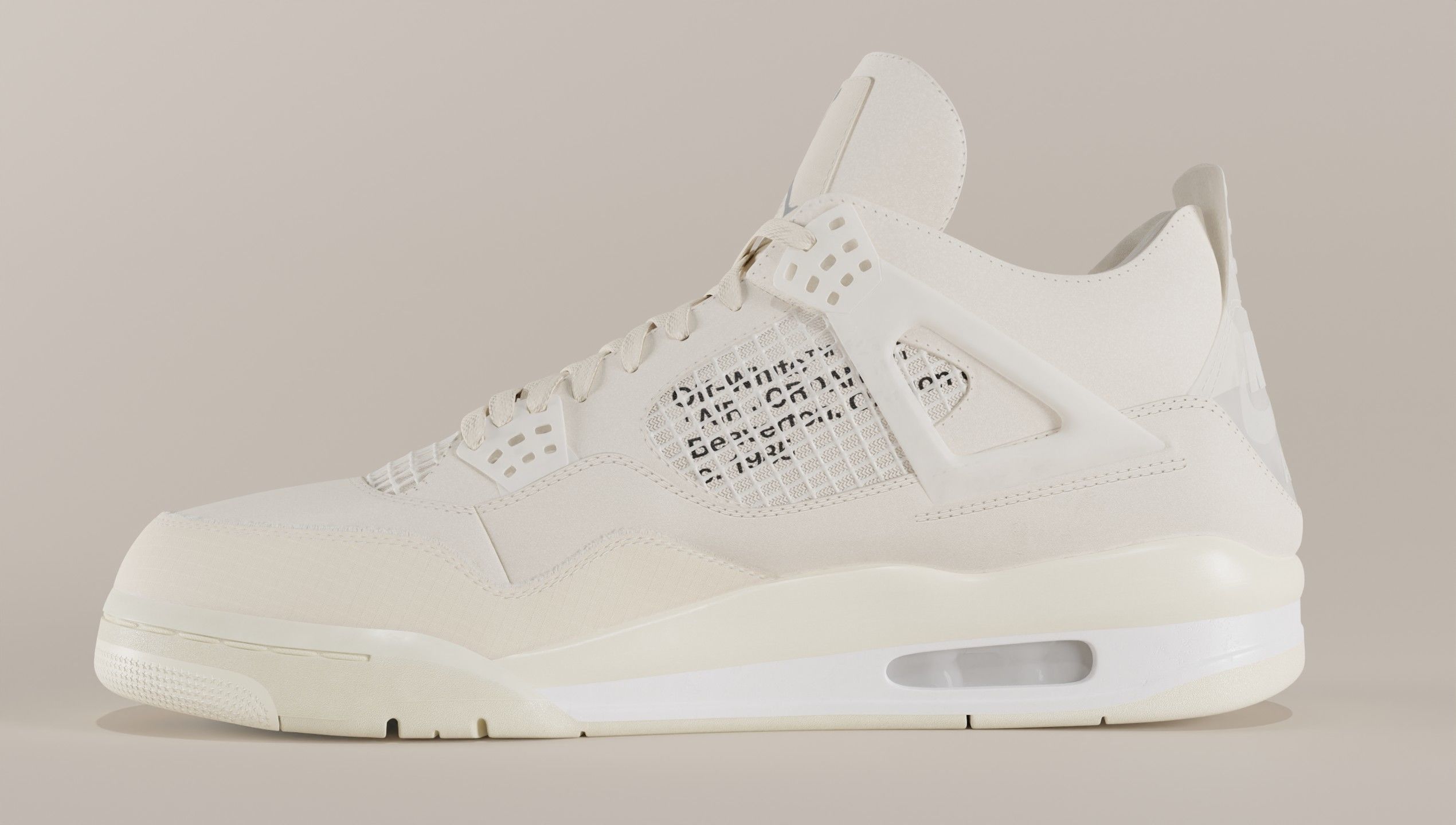 Jordan 4 Off White Sail Low-poly 3D model_47