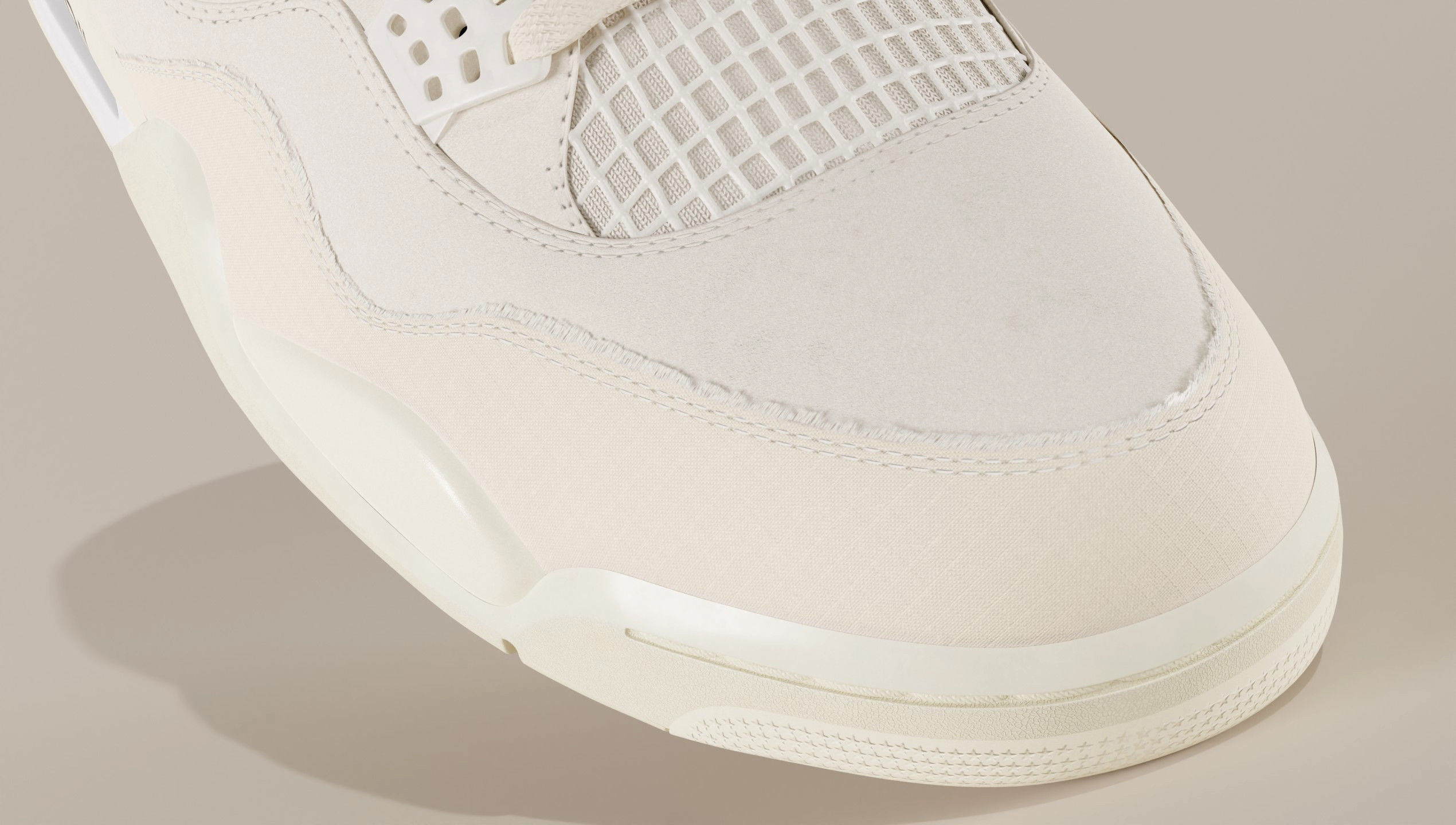 Jordan 4 Off White Sail Low-poly 3D model_2