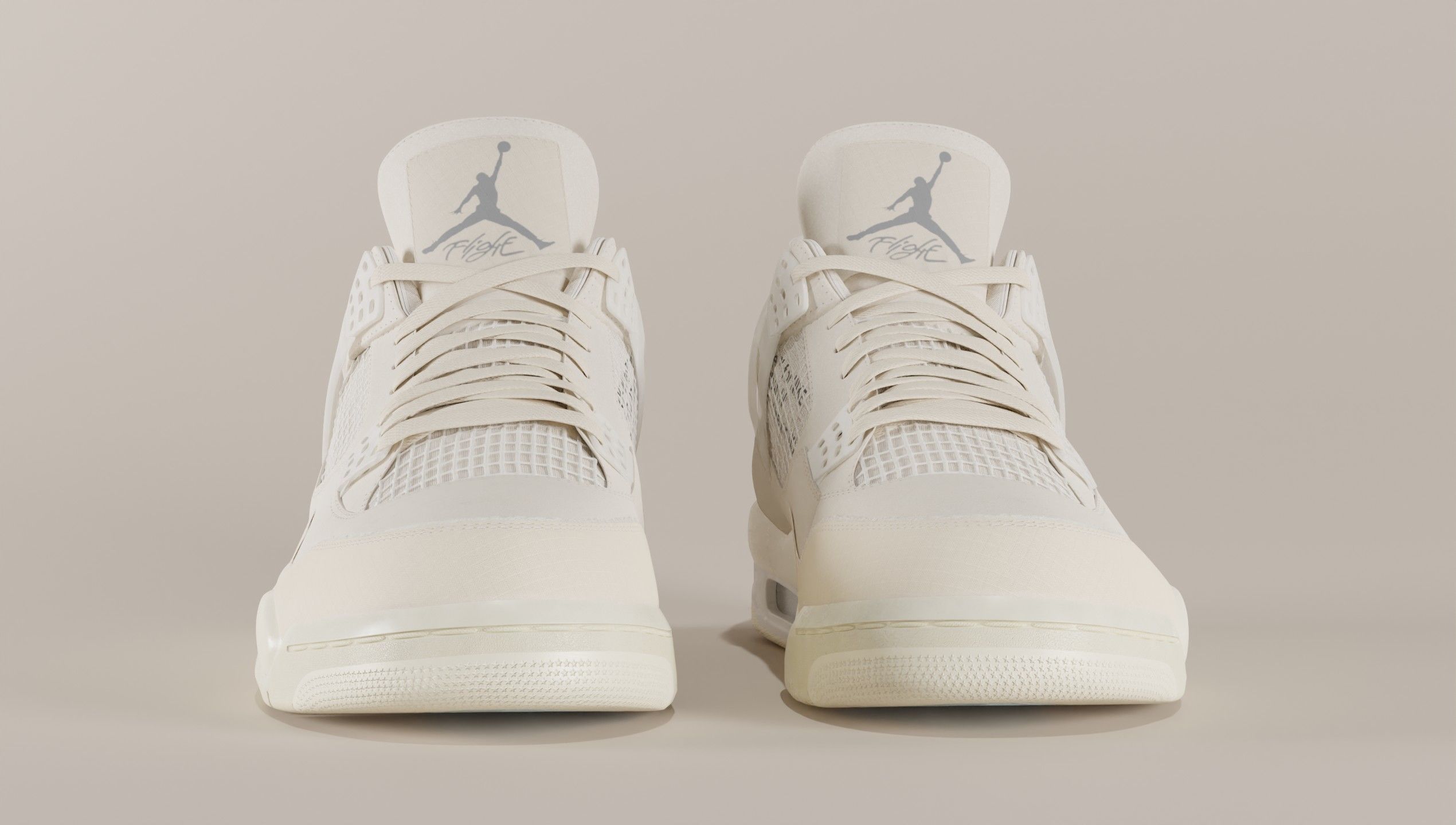 Jordan 4 Off White Sail Low-poly 3D model_46