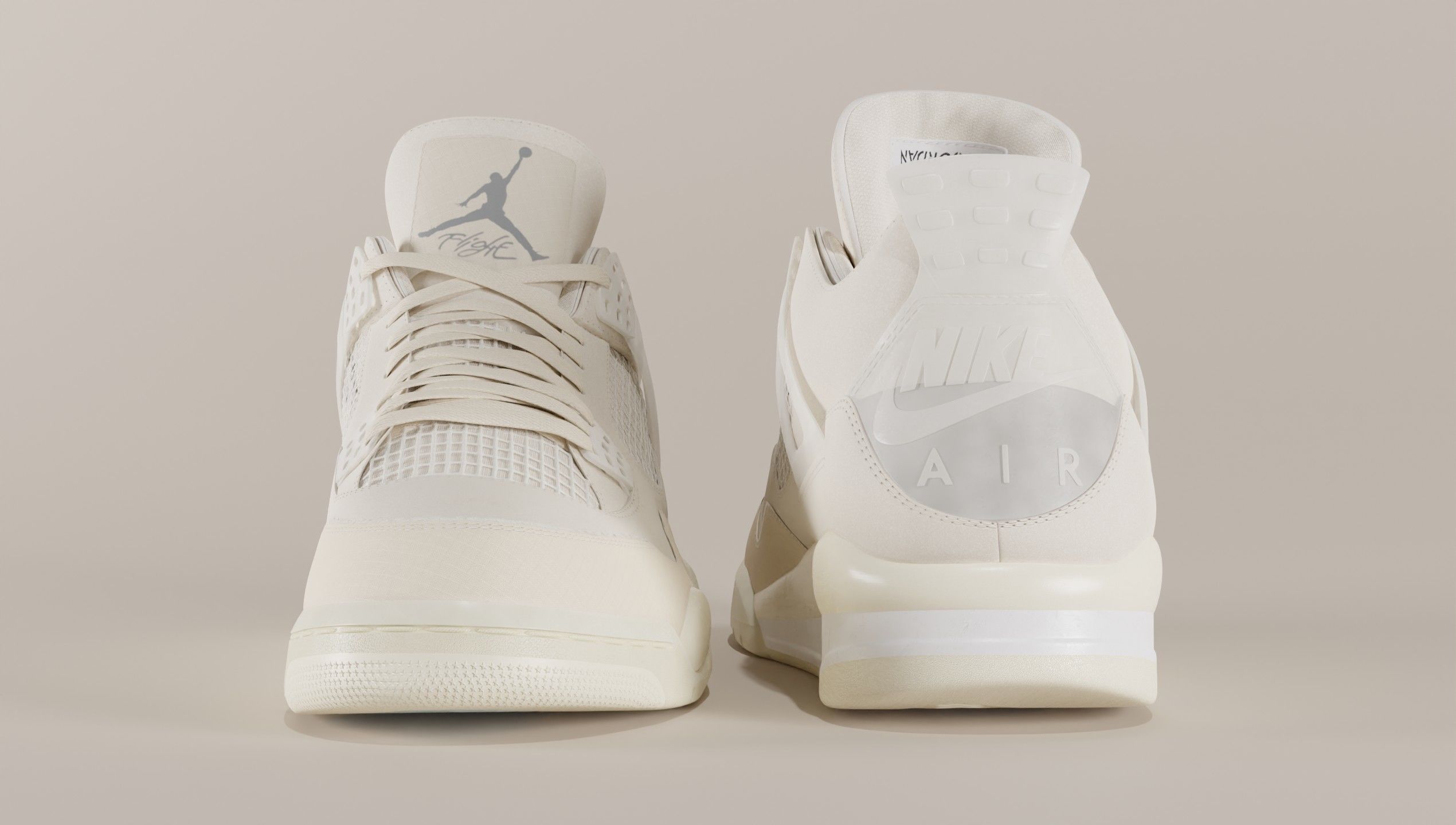Jordan 4 Off White Sail Low-poly 3D model_28