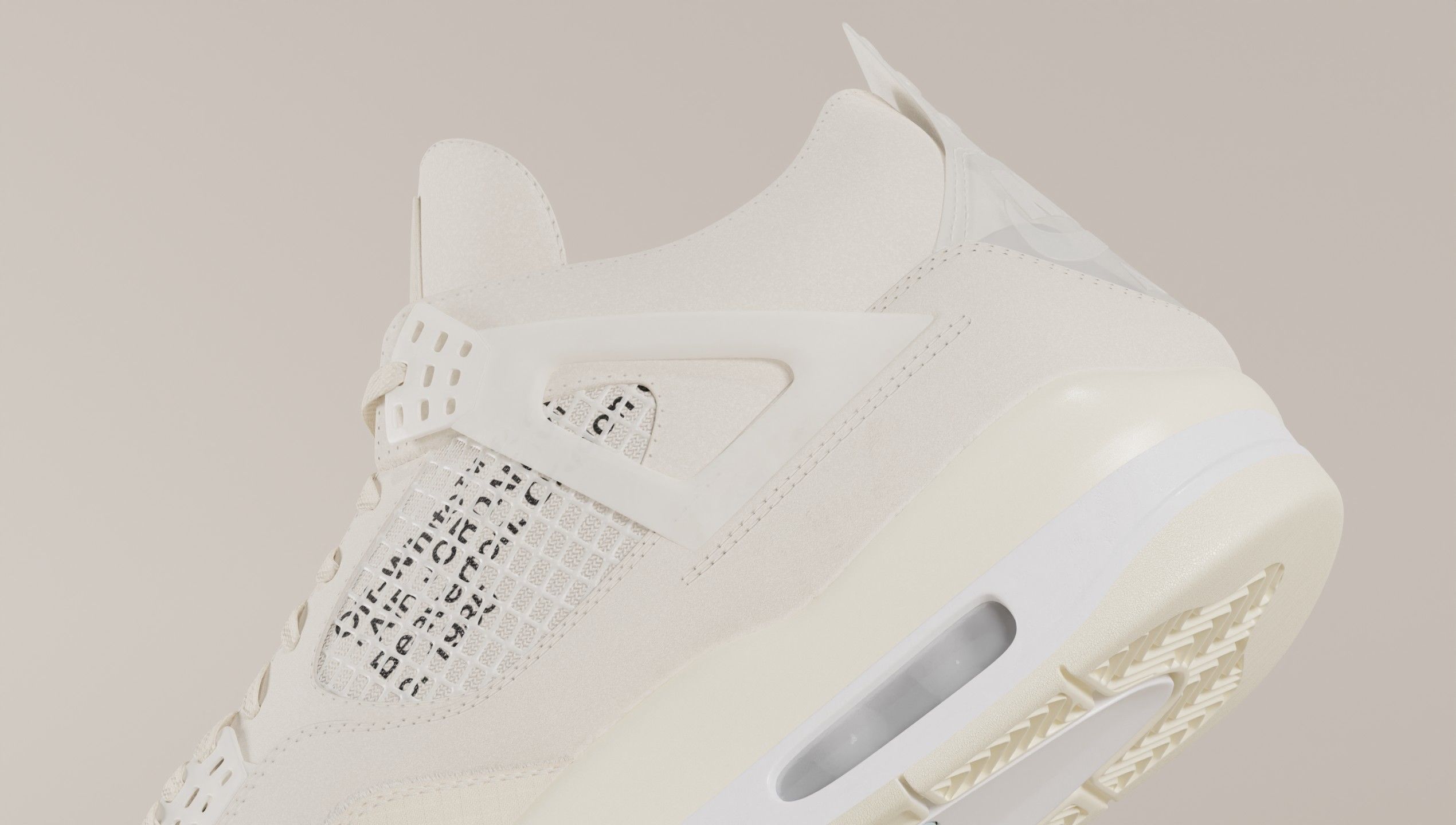 Jordan 4 Off White Sail Low-poly 3D model_8