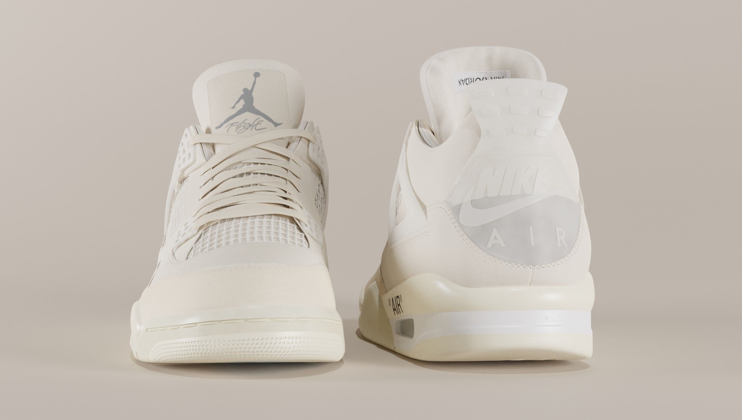 Jordan 4 Off White Sail Low-poly 3D model_41