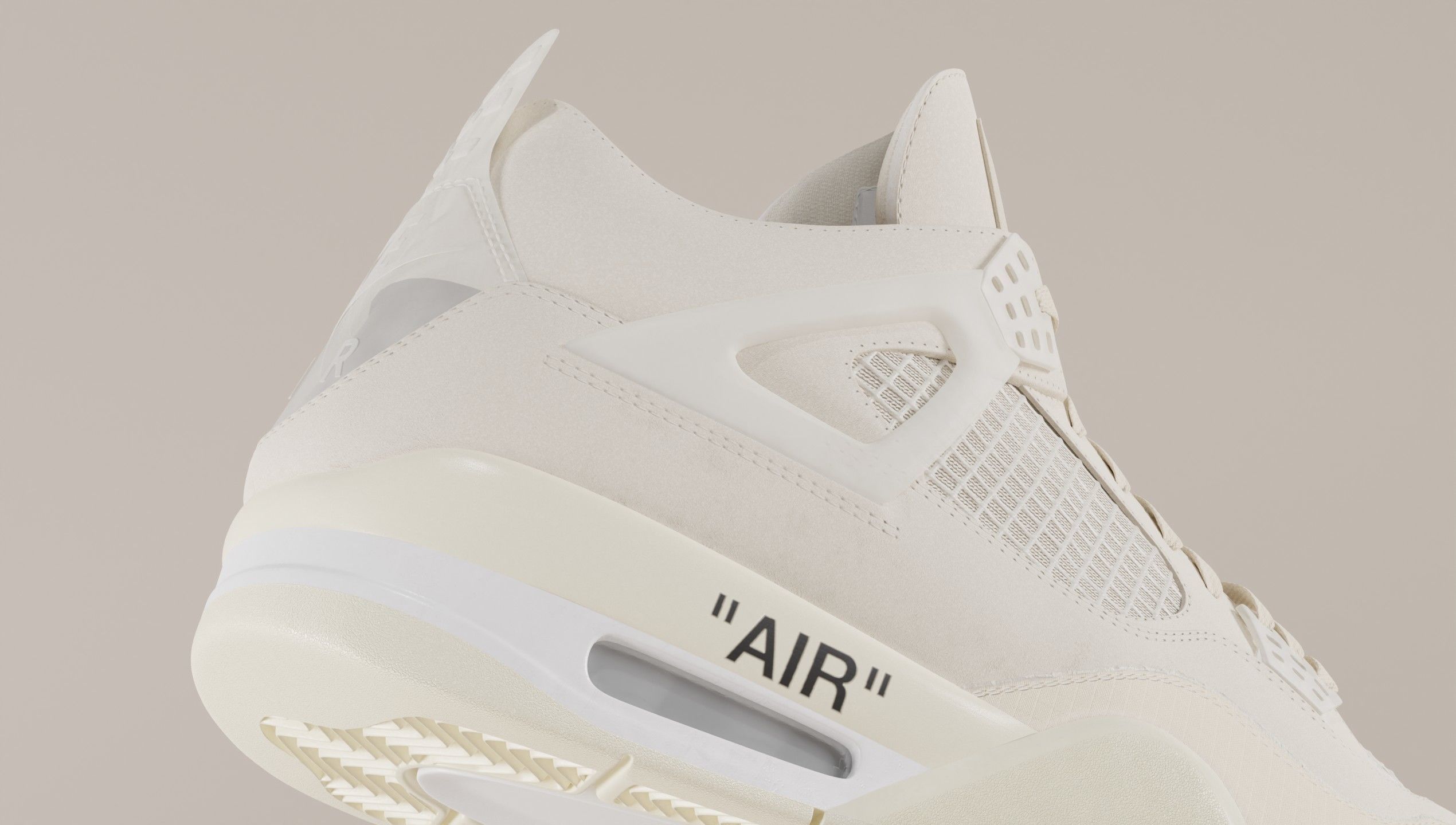 Jordan 4 Off White Sail Low-poly 3D model_24
