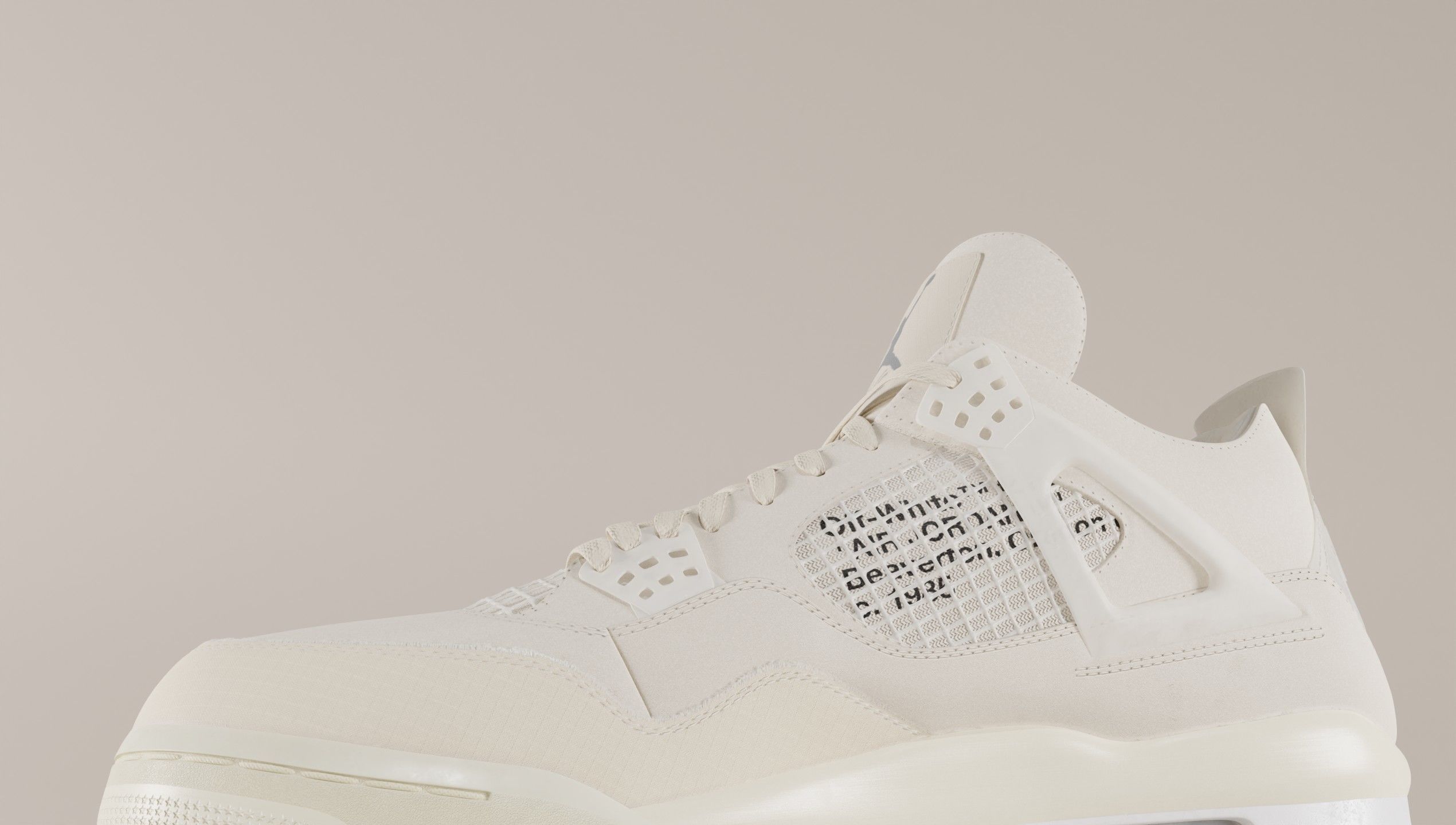 Jordan 4 Off White Sail Low-poly 3D model_49