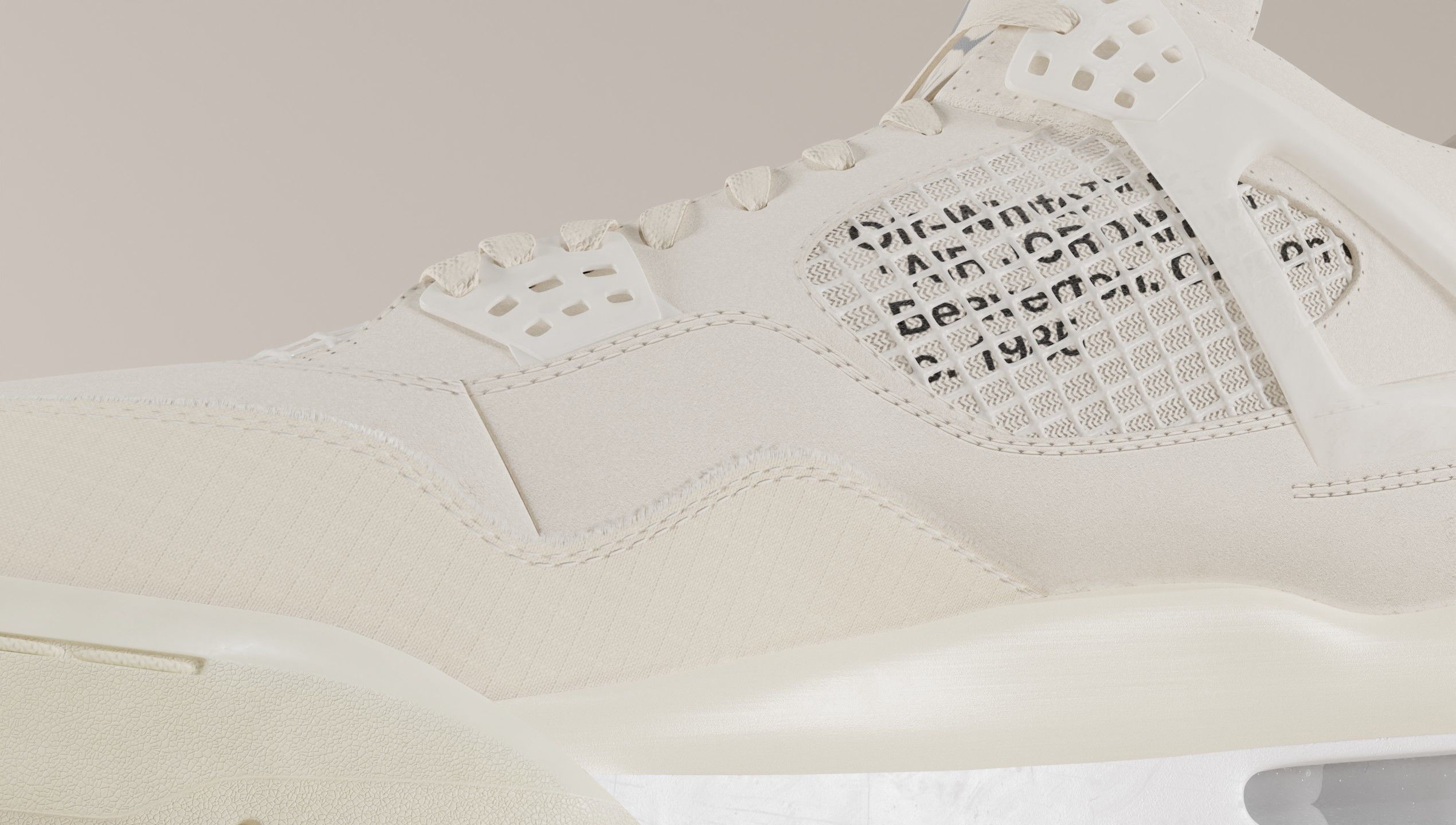 Jordan 4 Off White Sail Low-poly 3D model_48