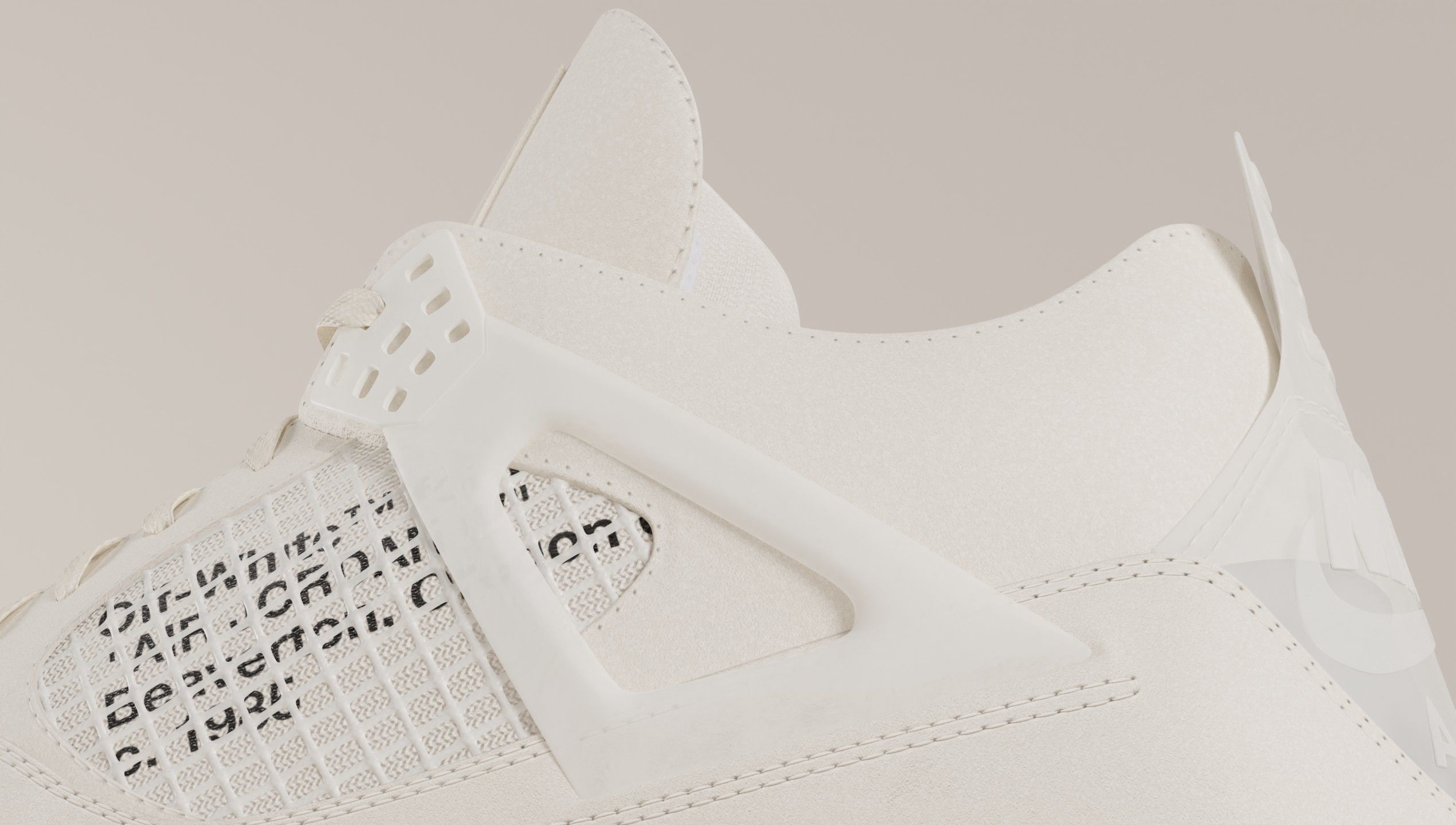 Jordan 4 Off White Sail Low-poly 3D model_19