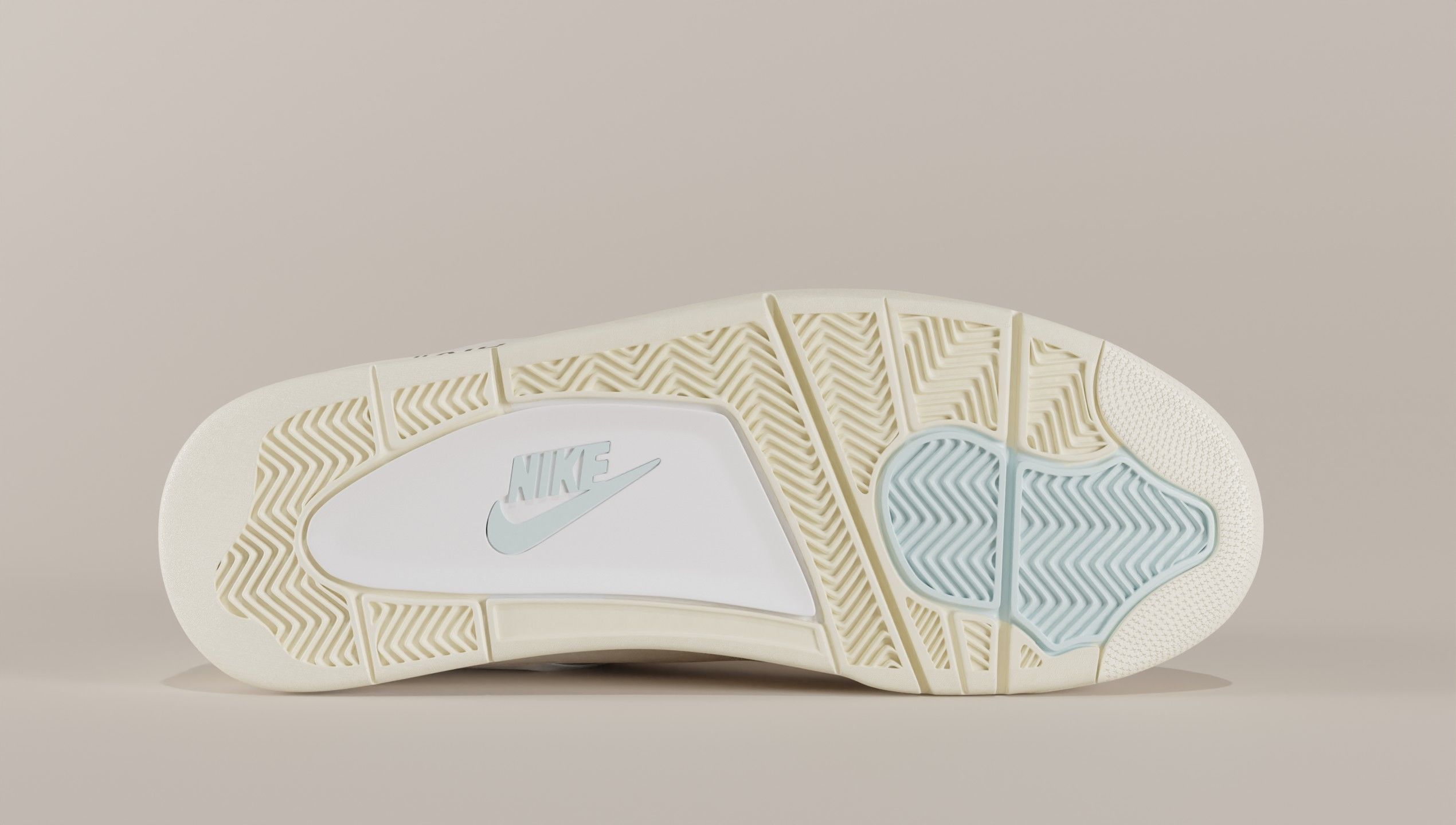 Jordan 4 Off White Sail Low-poly 3D model_18