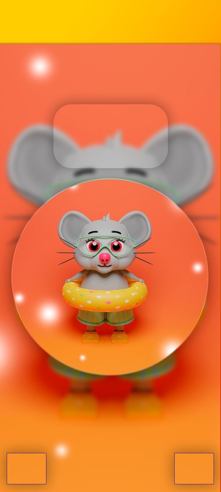 mouse wearing orange swim ring 3D model_1