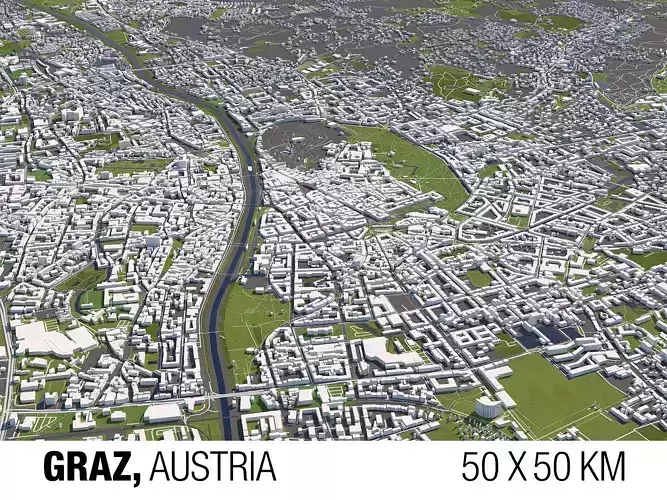 Graz Austria 50x50km