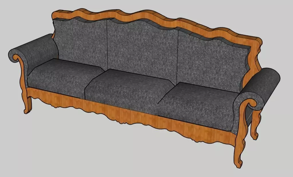 Sofa or couch 3D model_0