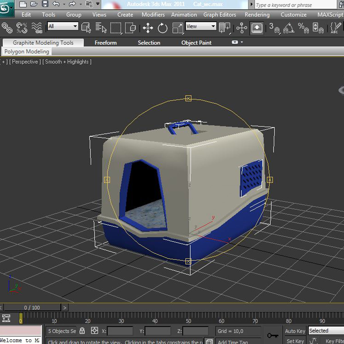Toilet cat 3D model_13