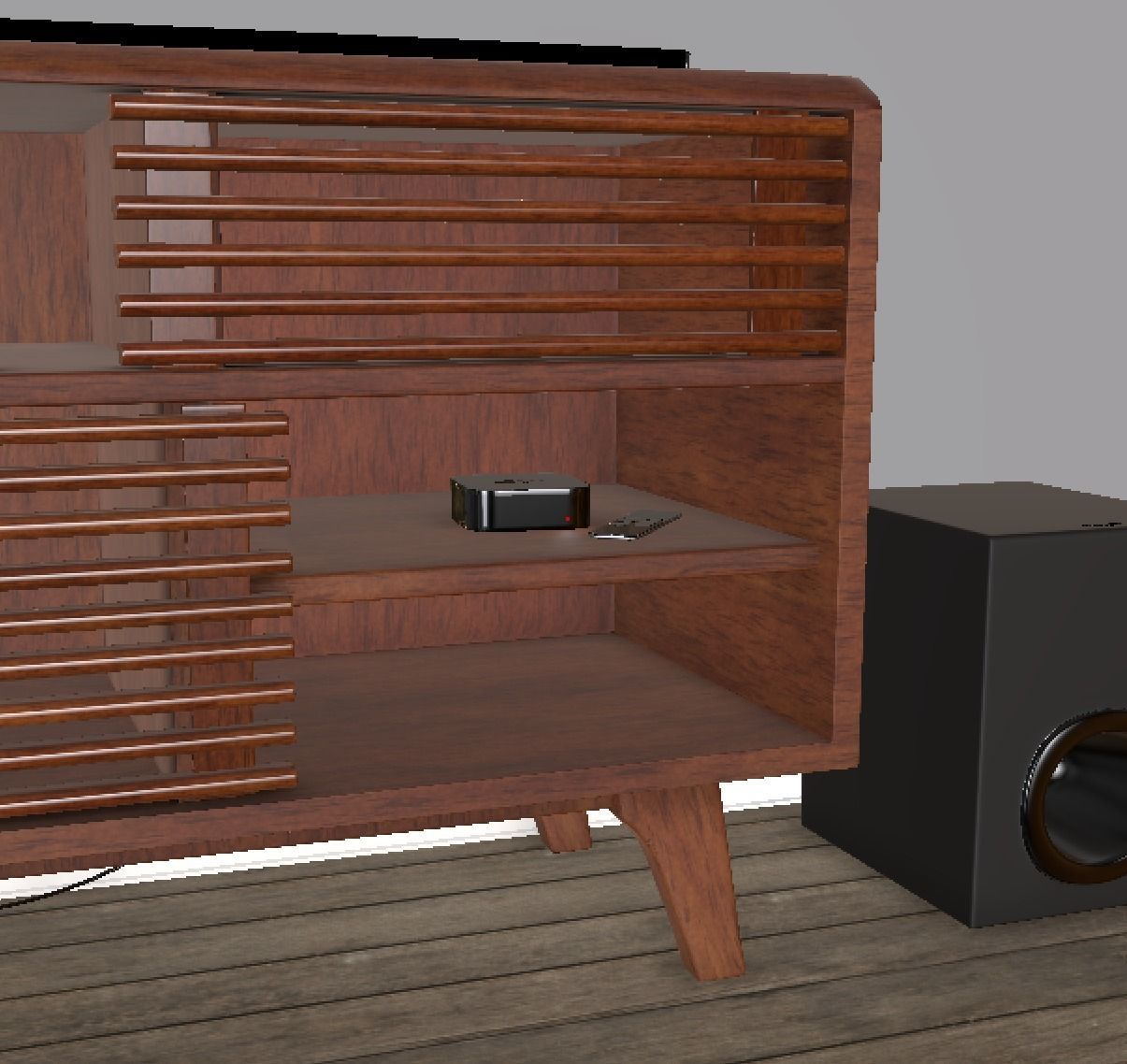 Apple TV box and remote  3D model_8