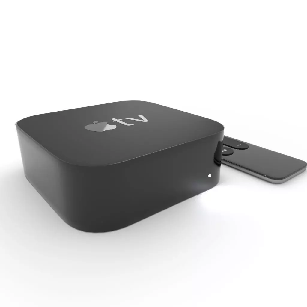 Apple TV box and remote  3D model_0
