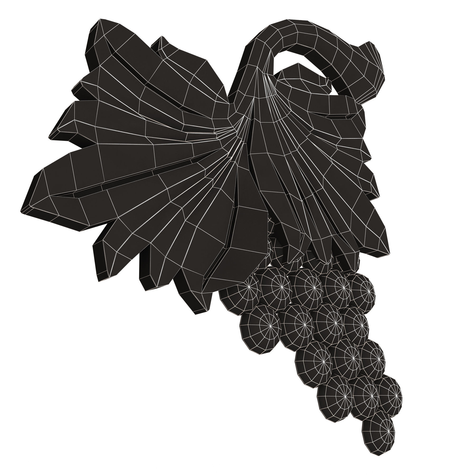 Grape Bas Relief Low-poly 3D model_15