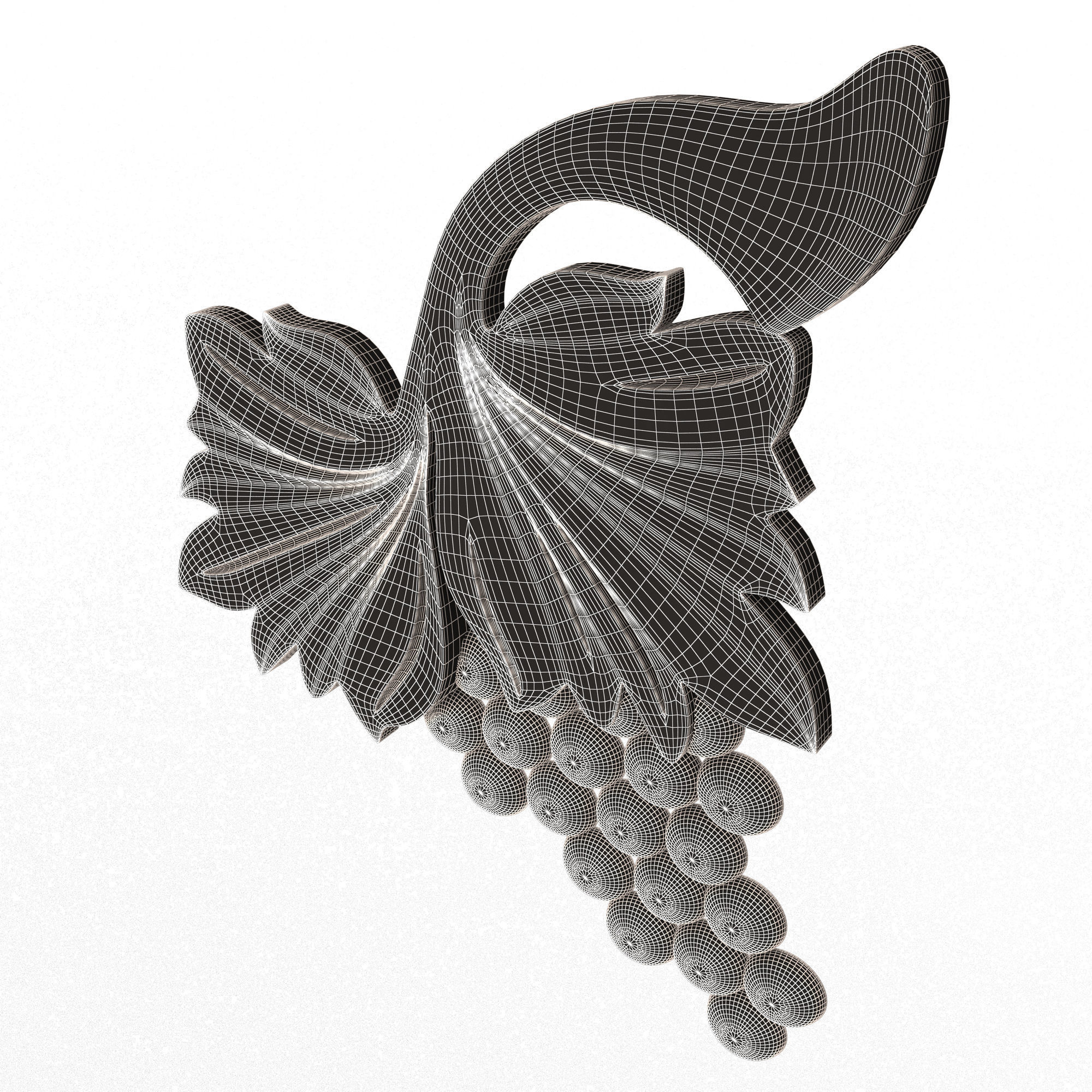 Grape Bas Relief Low-poly 3D model_8