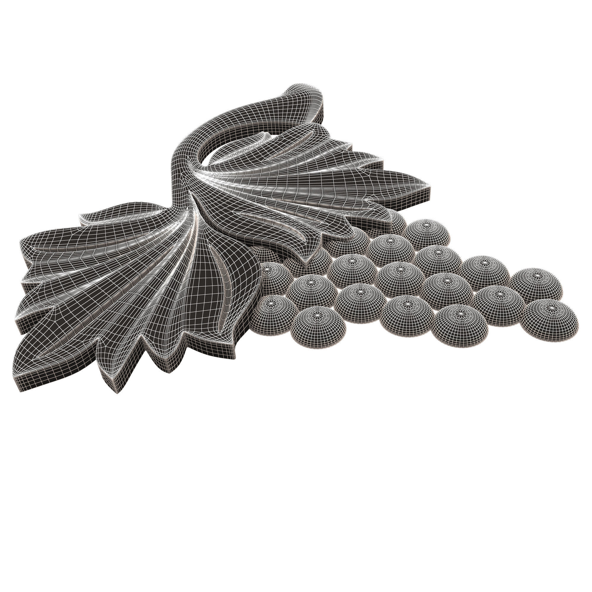 Grape Bas Relief Low-poly 3D model_11