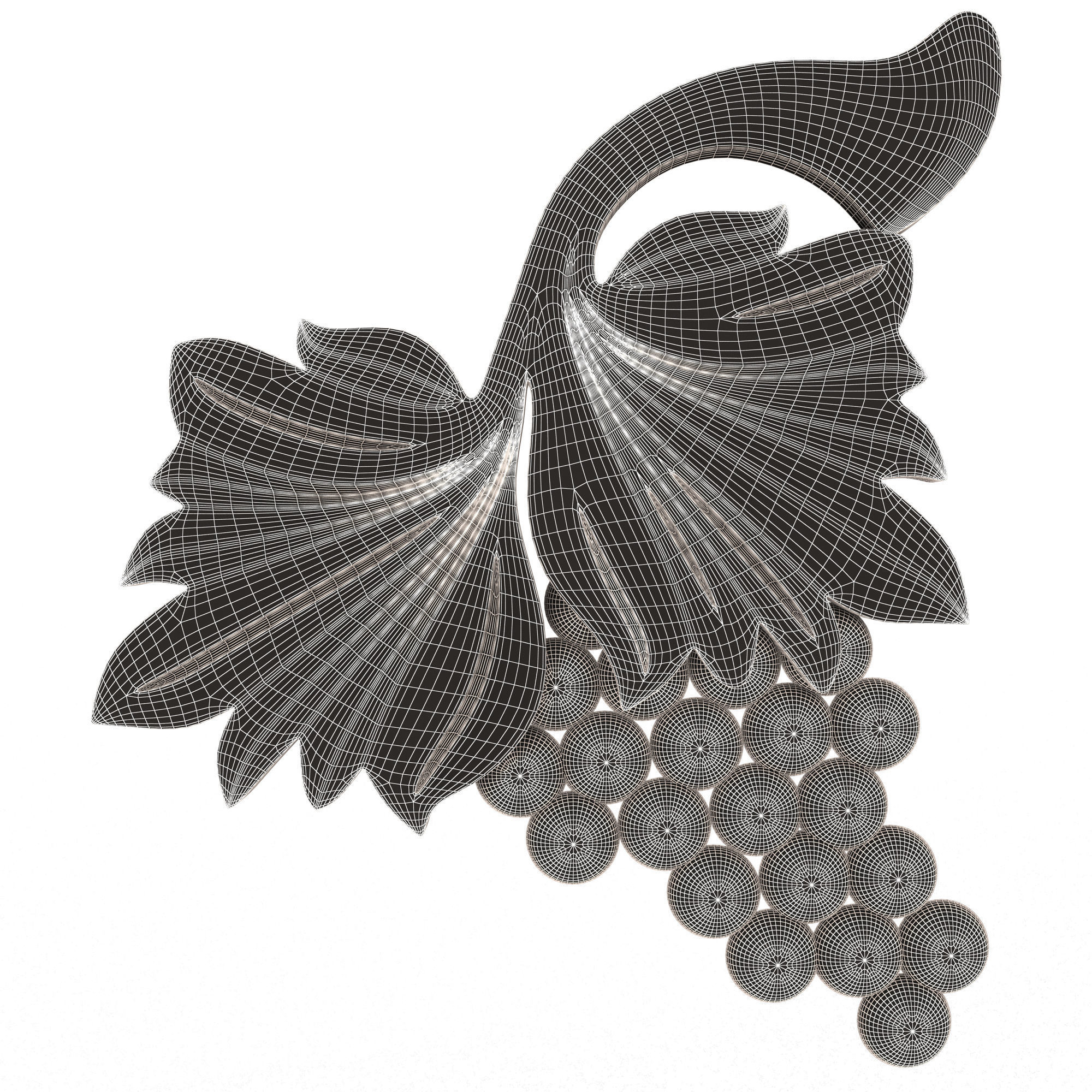 Grape Bas Relief Low-poly 3D model_6