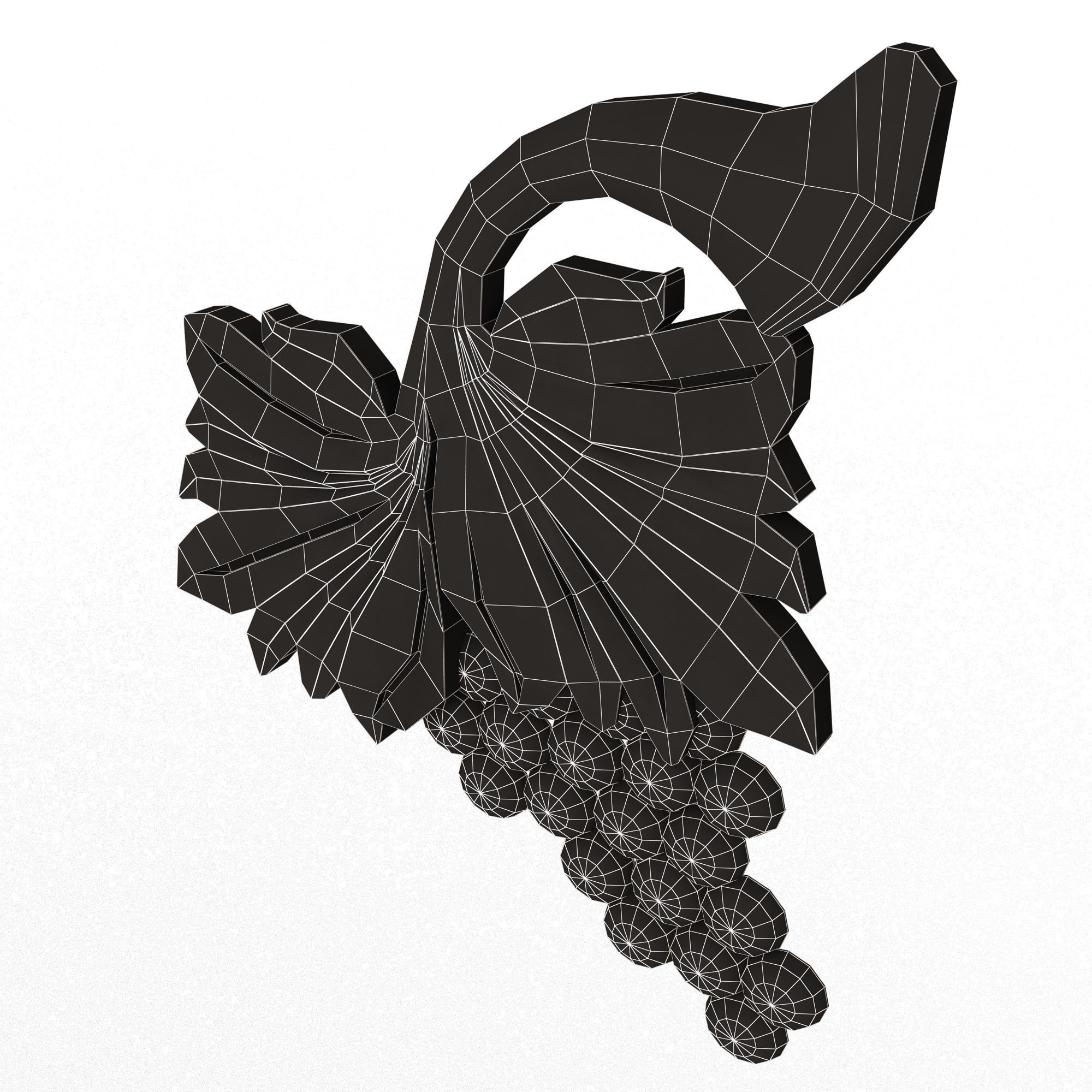 Grape Bas Relief Low-poly 3D model_14