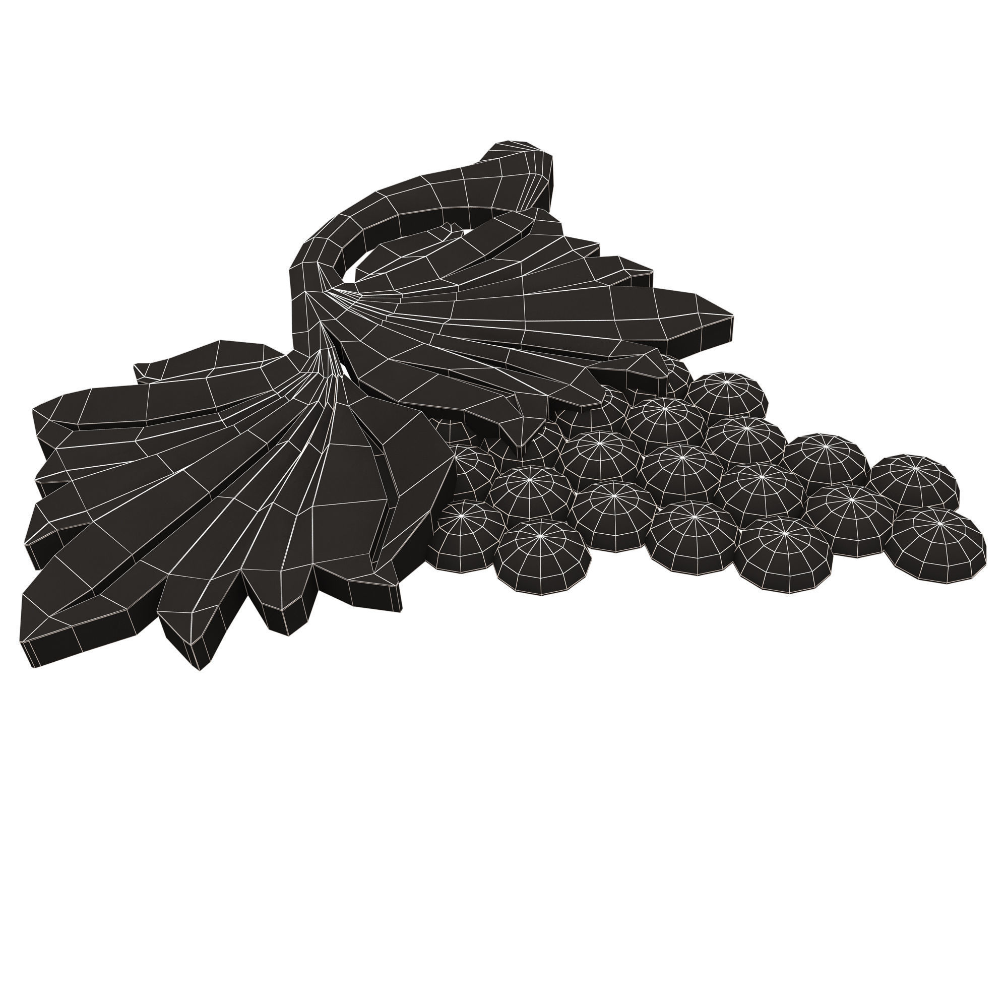 Grape Bas Relief Low-poly 3D model_17