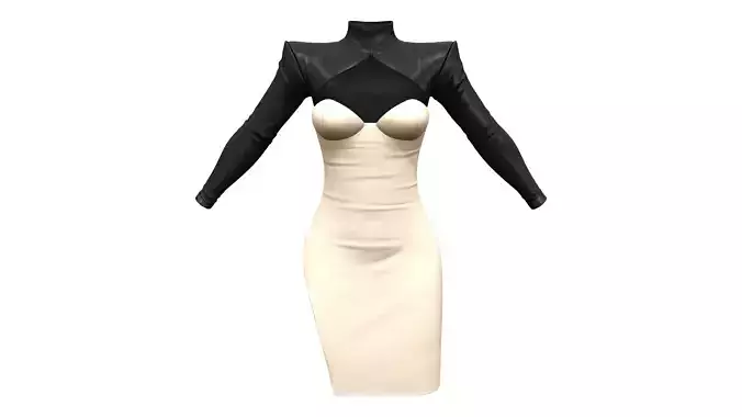 Side Slit Skirt Dress With Bolero Jacket Outfit