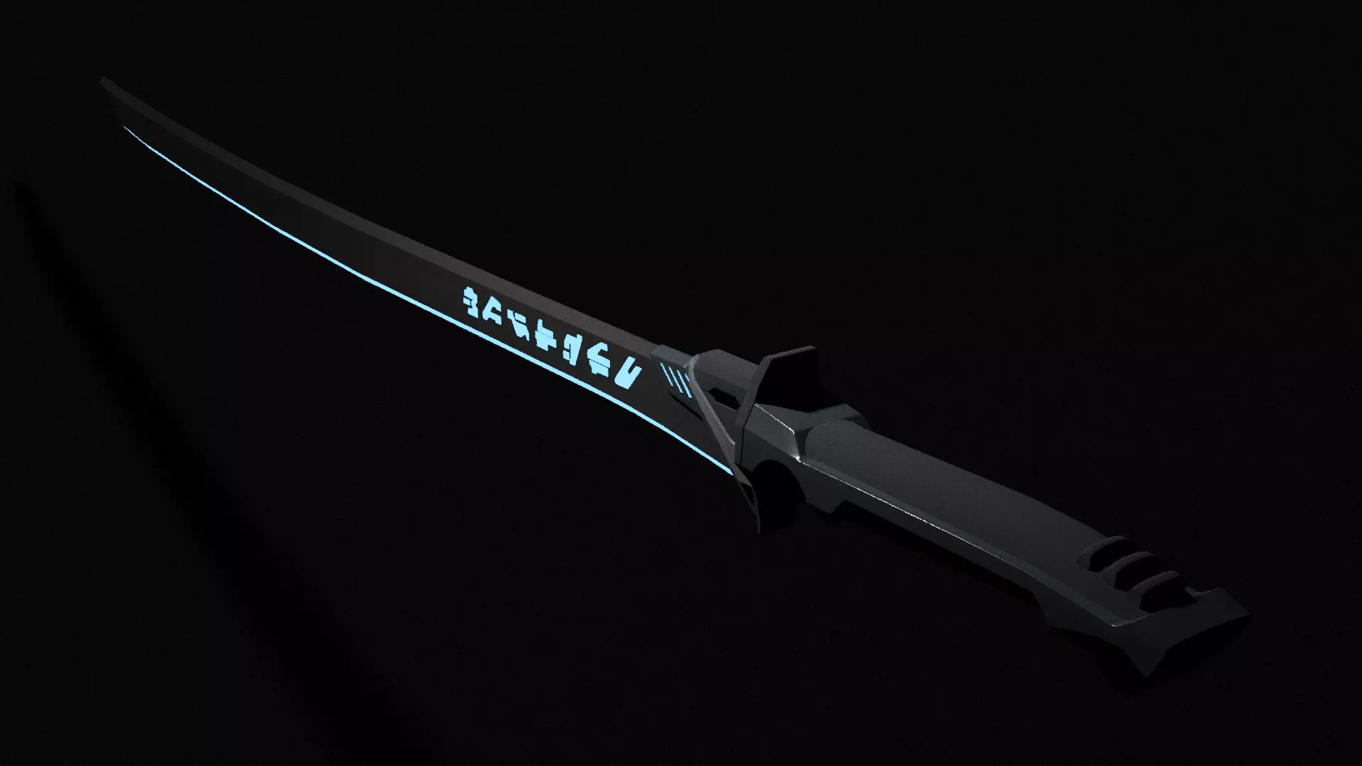 katana sword that glows Free 3D model_0