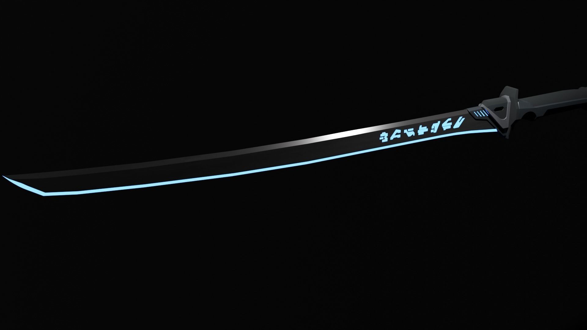 katana sword that glows Free 3D model_1