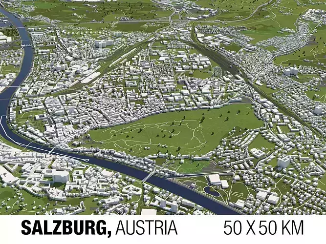 Salzburg Austria 50x50km