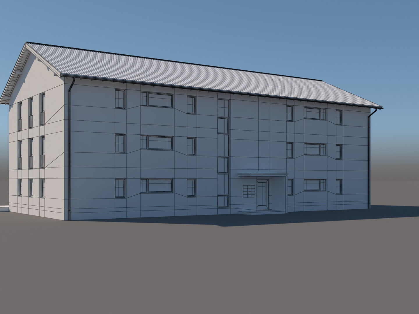 Apartment Building 002 3D model_15