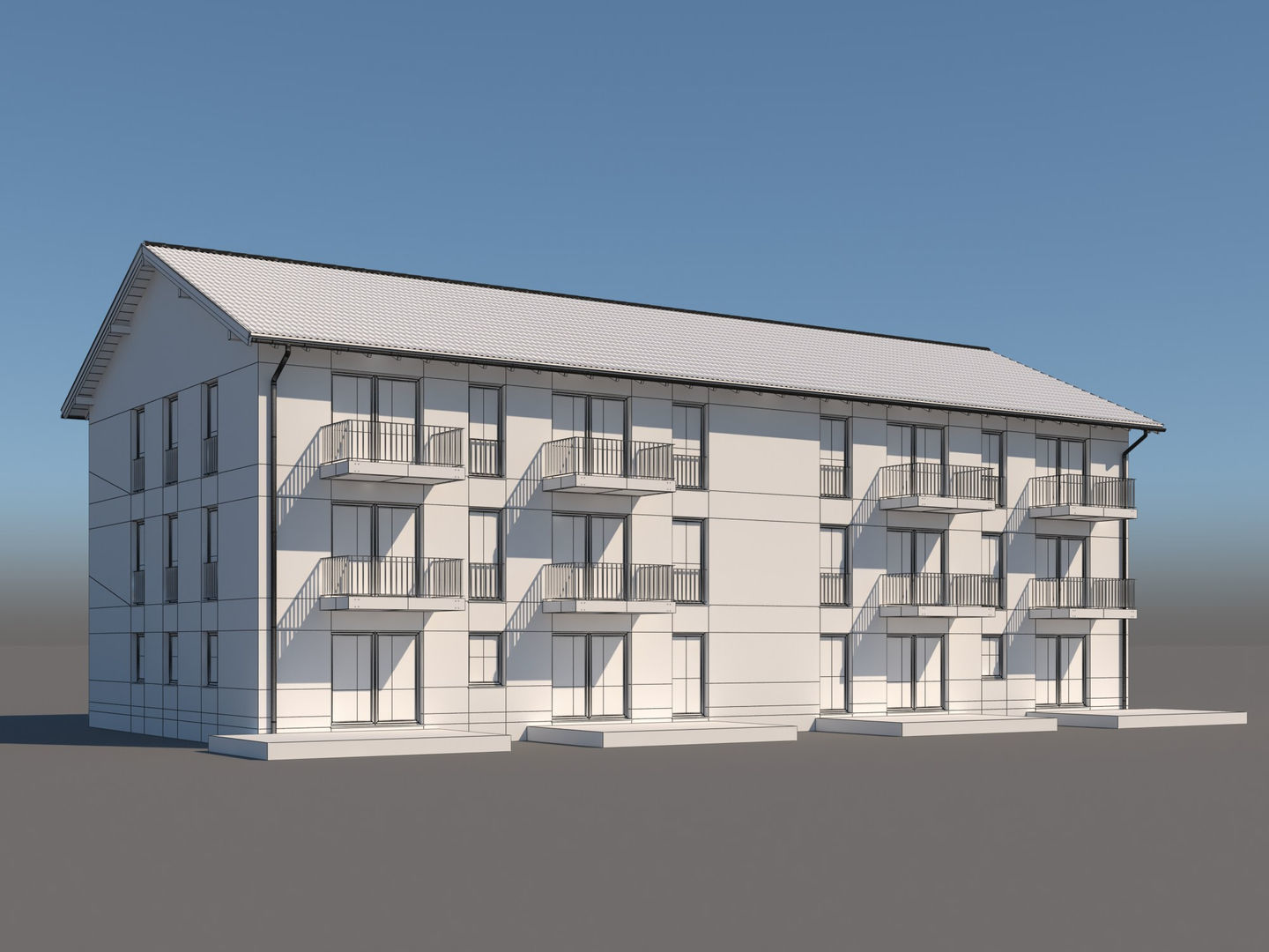 Apartment Building 002 3D model_11