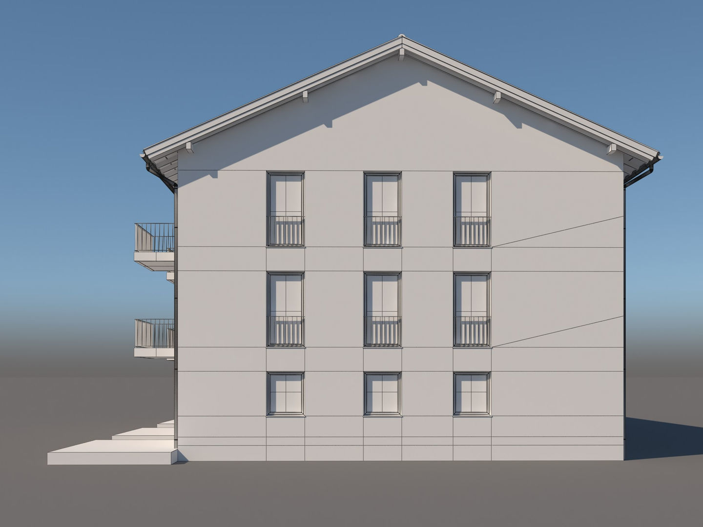 Apartment Building 002 3D model_14