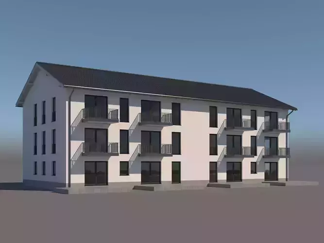 Apartment Building 002 3D model