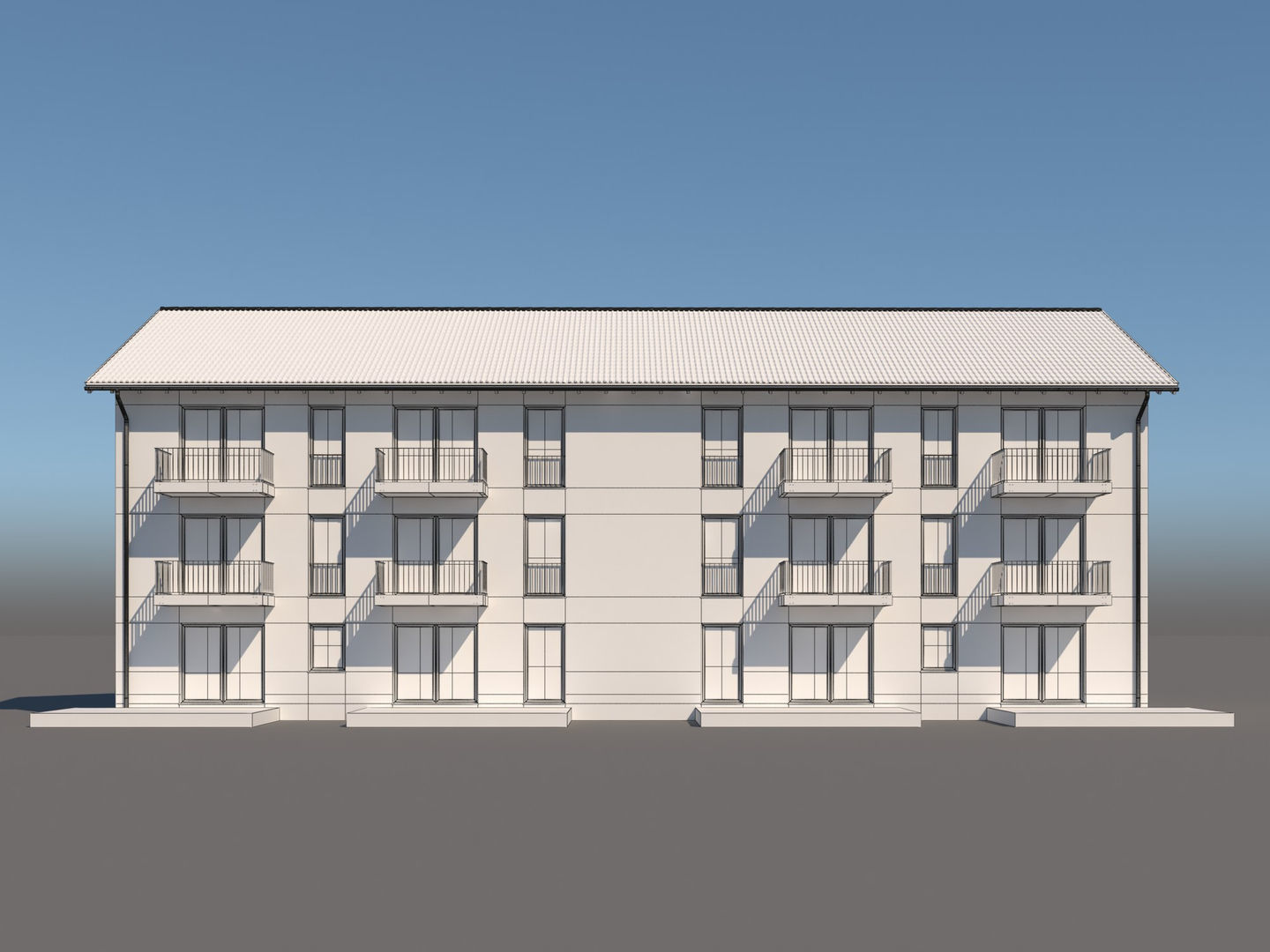 Apartment Building 002 3D model_12