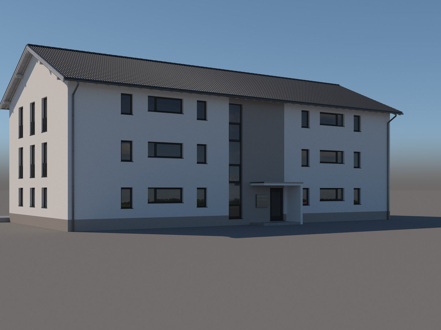 Apartment Building 002 3D model_4
