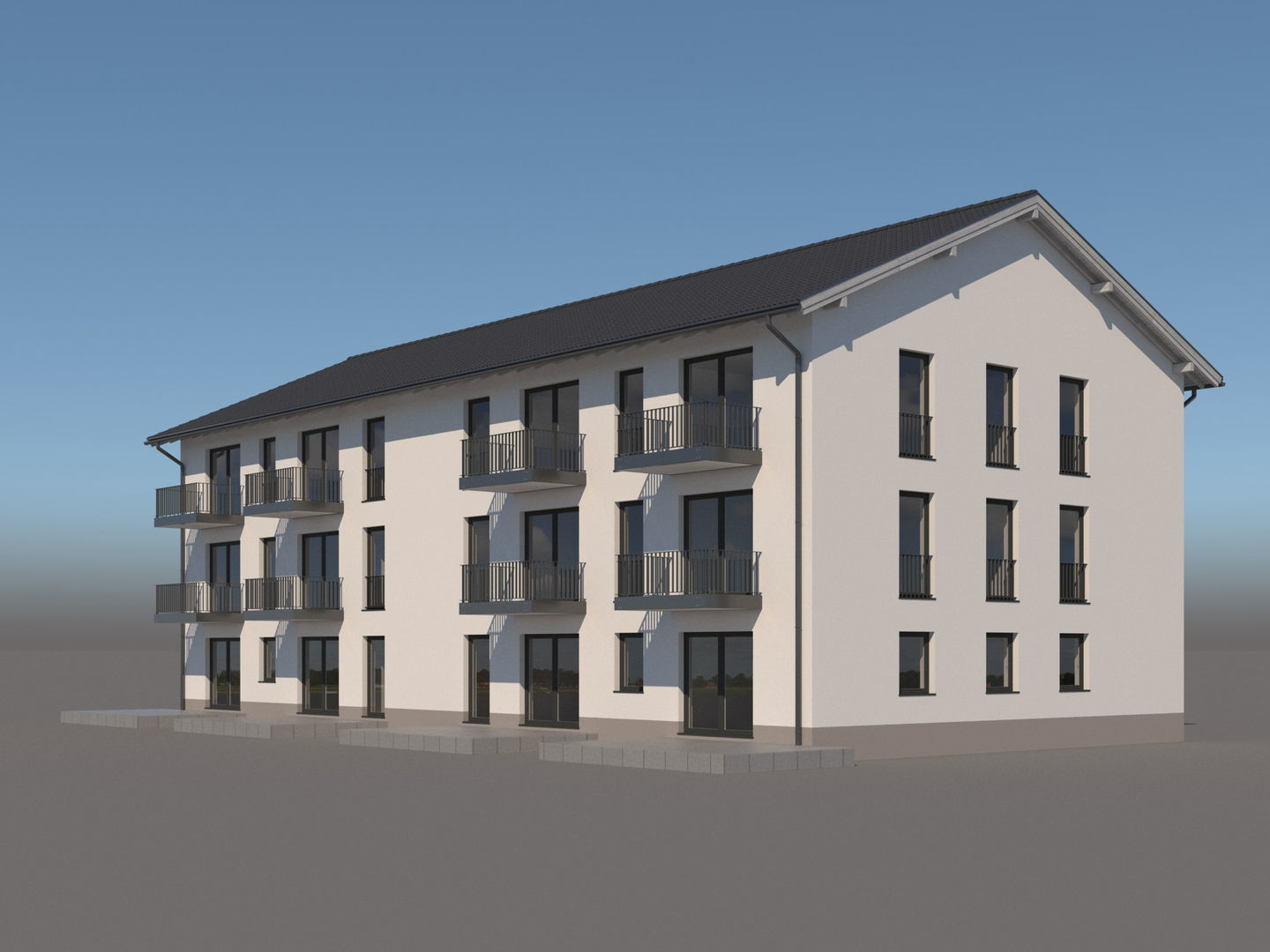 Apartment Building 002 3D model_2