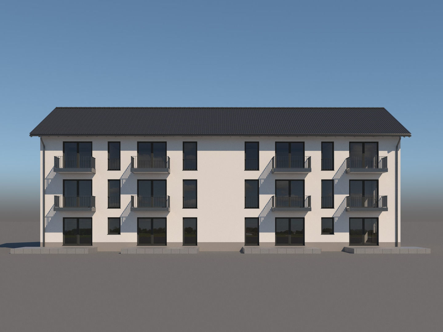 Apartment Building 002 3D model_1
