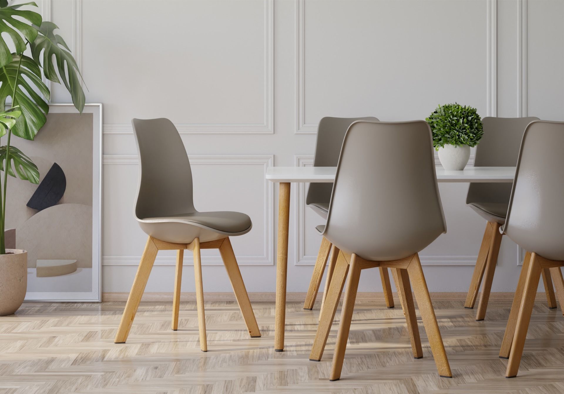 Dining table set 3D model_1