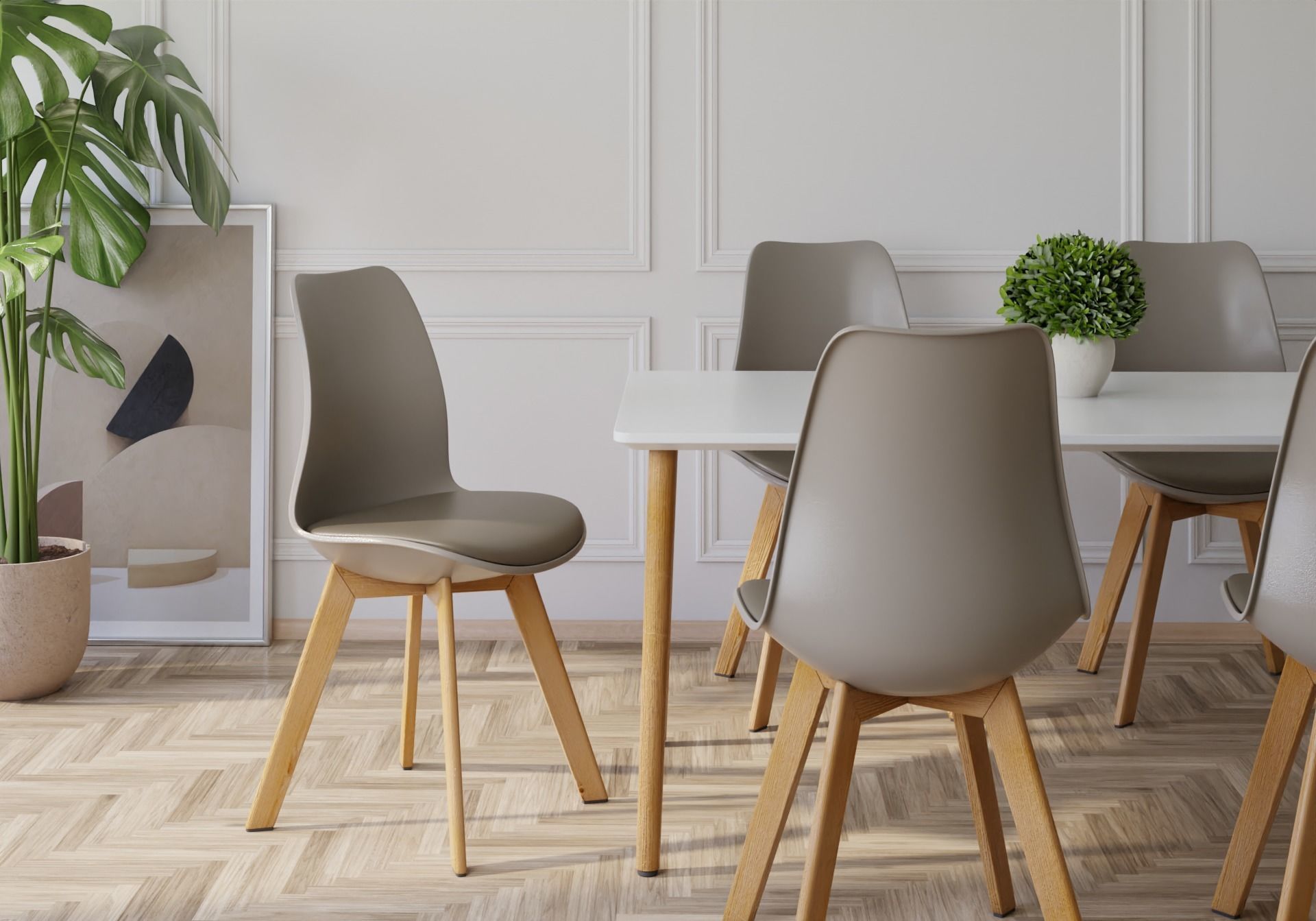 Dining table set 3D model_2