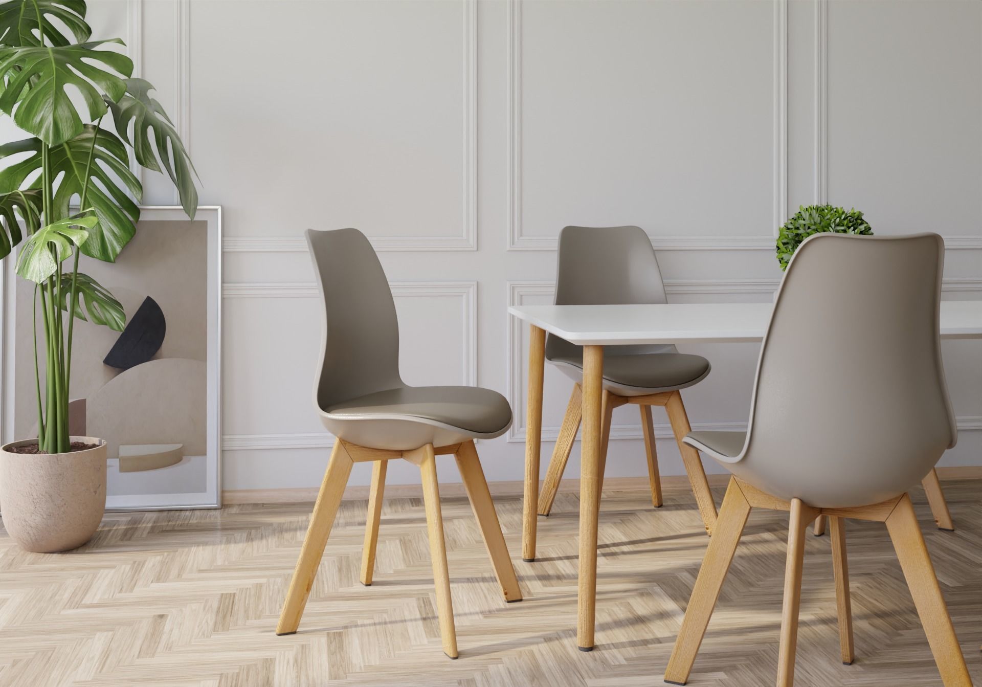 Dining table set 3D model_3