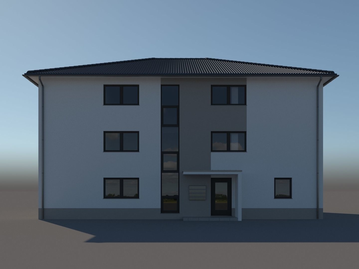 Apartment Building 001 3D model_4